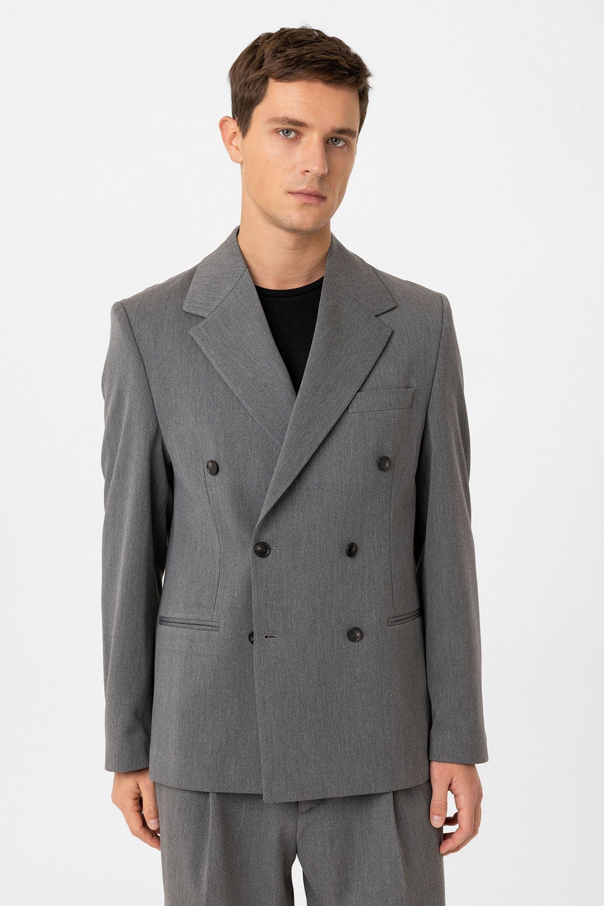 Antioch Relax Fit Kruvaze Erkek Blazer Ceket