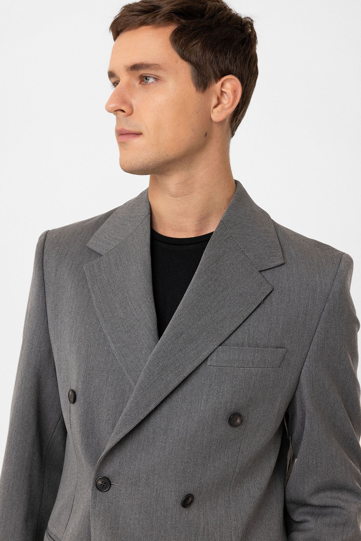 Antioch Relax Fit Kruvaze Erkek Blazer Ceket