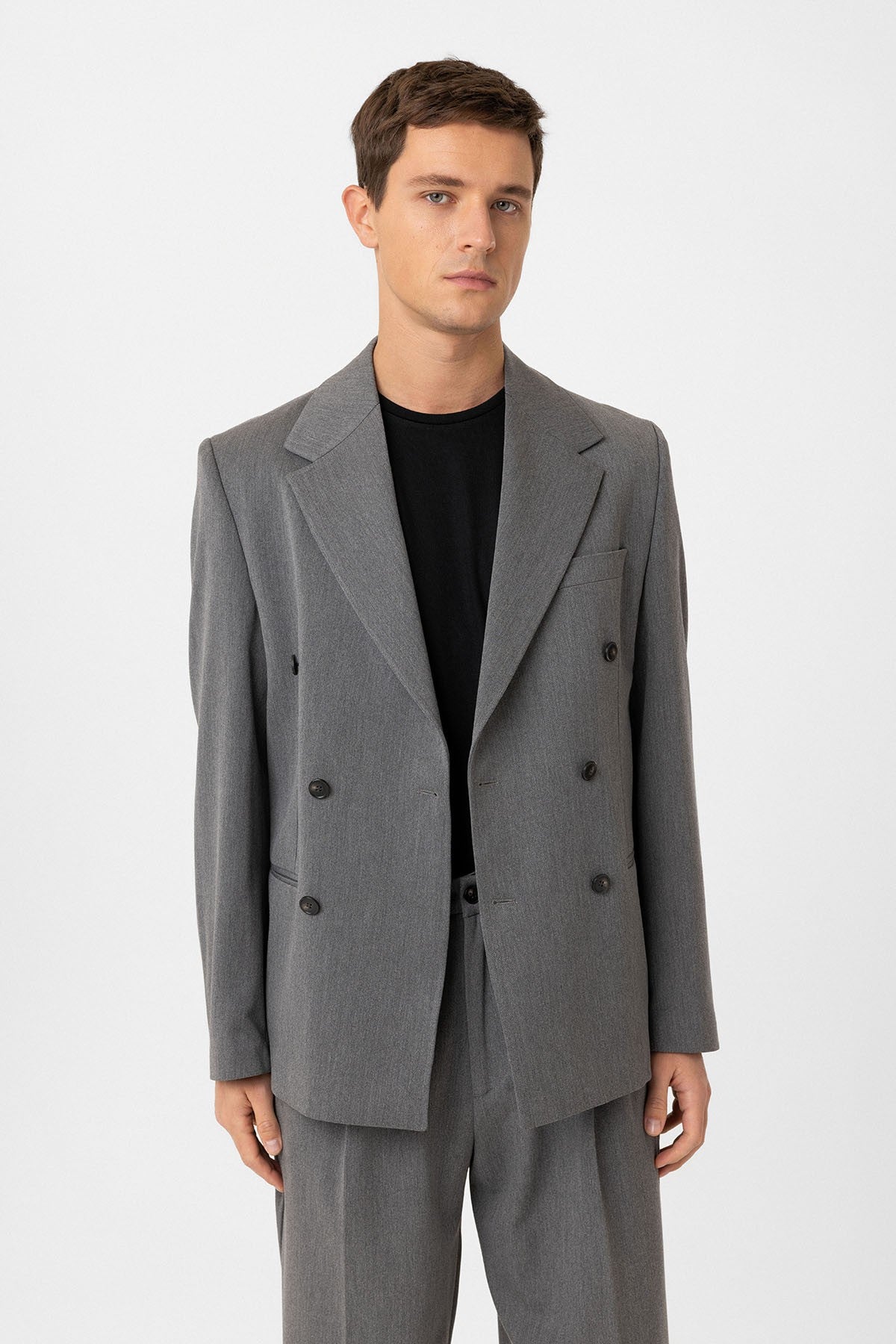 Antioch Relax Fit Kruvaze Erkek Blazer Ceket