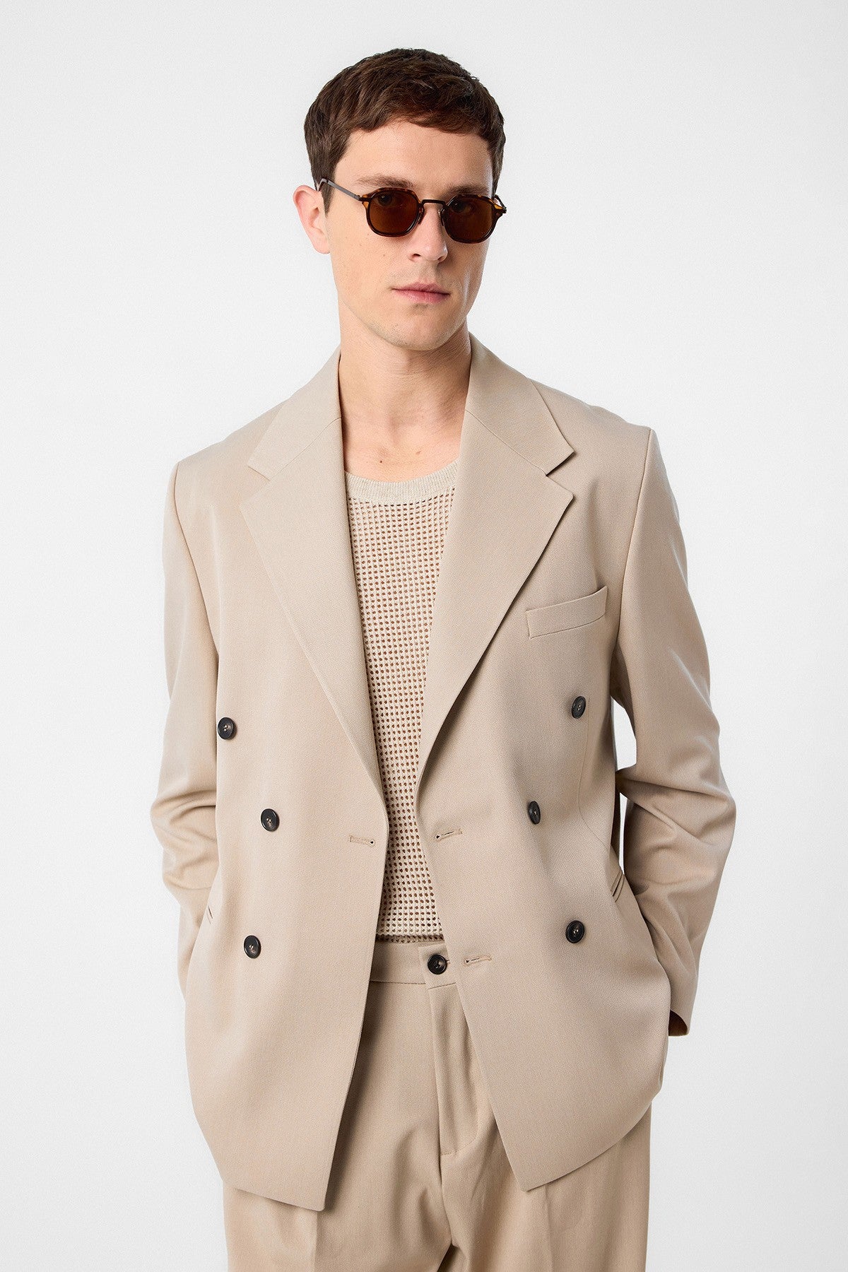 Antioch Relax Fit Kruvaze Erkek Blazer Ceket