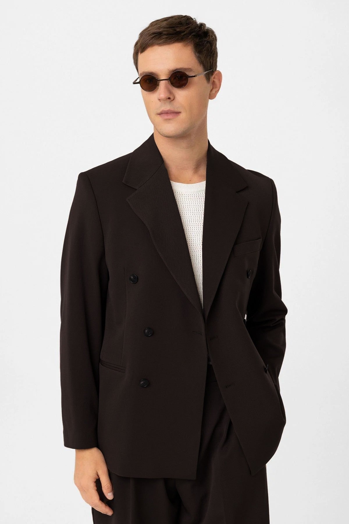 Antioch Relax Fit Kruvaze Erkek Blazer Ceket