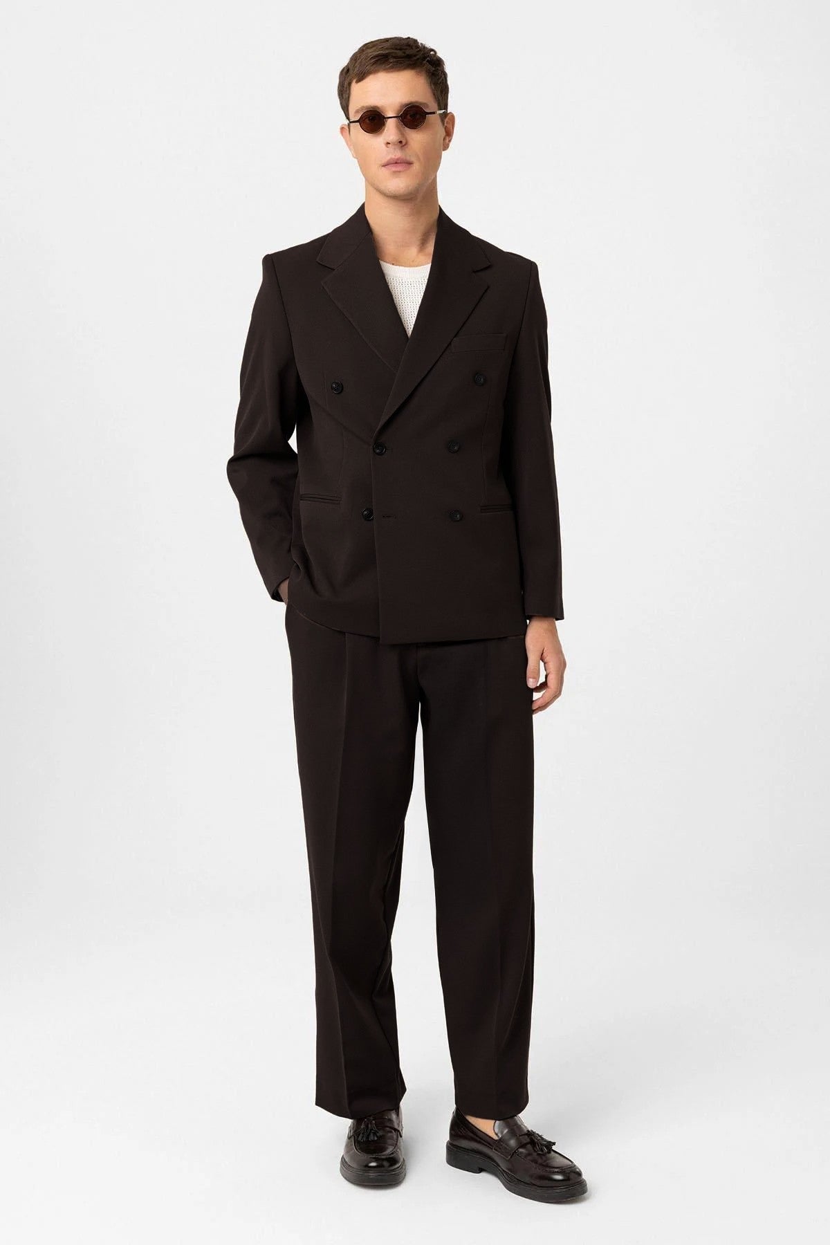 Antioch Relax Fit Kruvaze Erkek Blazer Ceket
