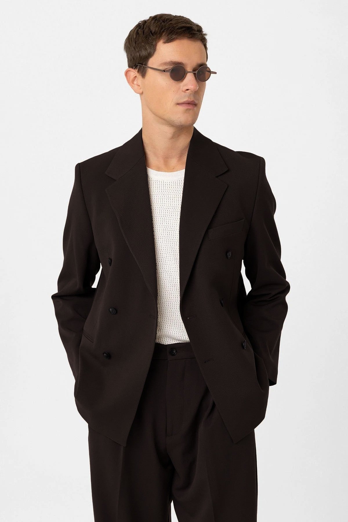 Antioch Relax Fit Kruvaze Erkek Blazer Ceket