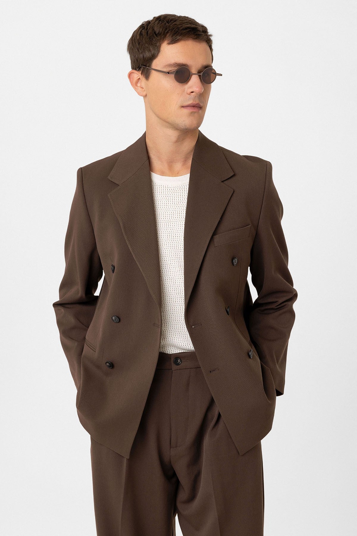 Antioch Relax Fit Kruvaze Erkek Blazer Ceket