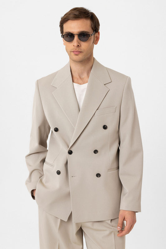 Antioch Relax Fit Kruvaze Erkek Blazer Ceket