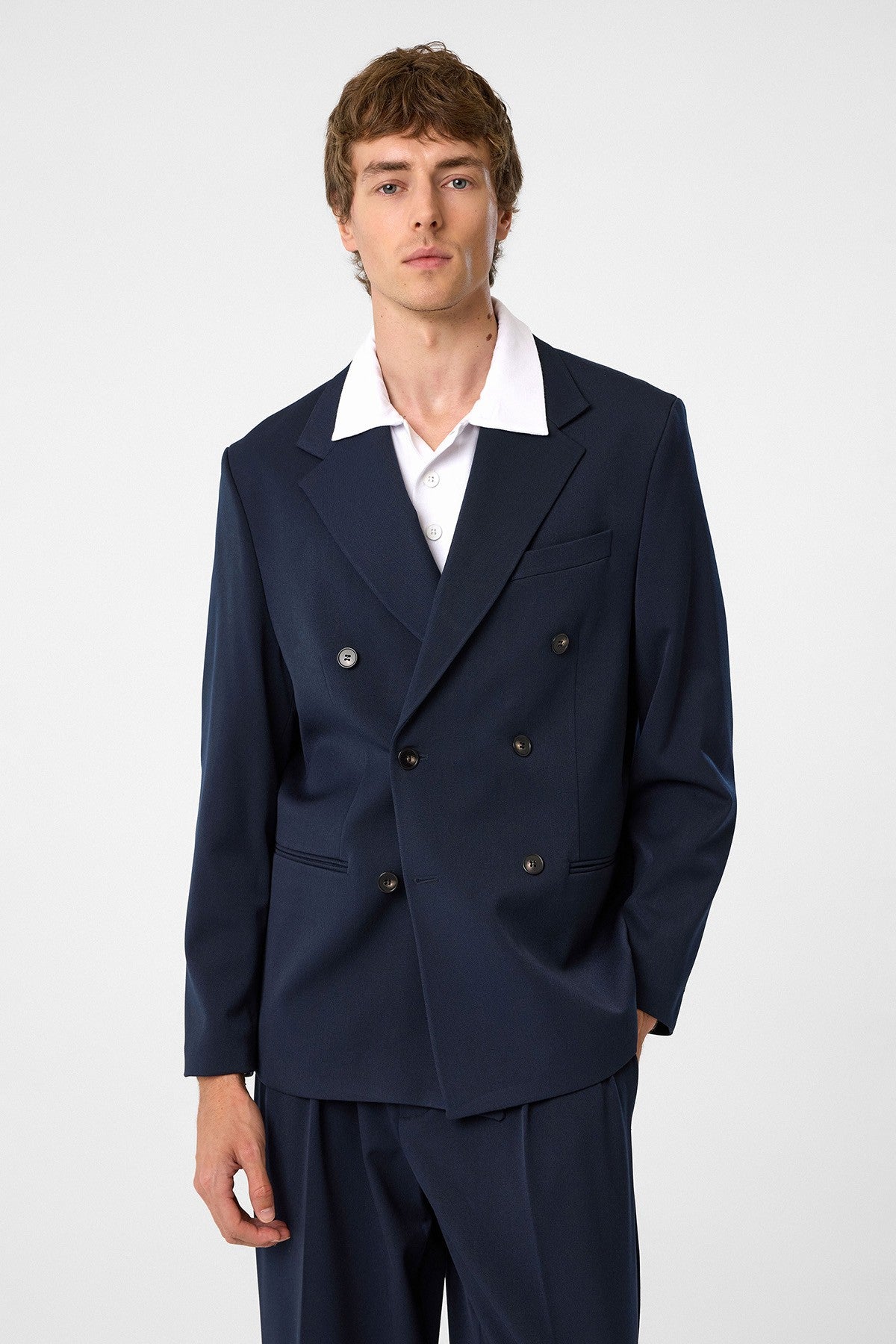 Antioch Relax Fit Kruvaze Erkek Blazer Ceket