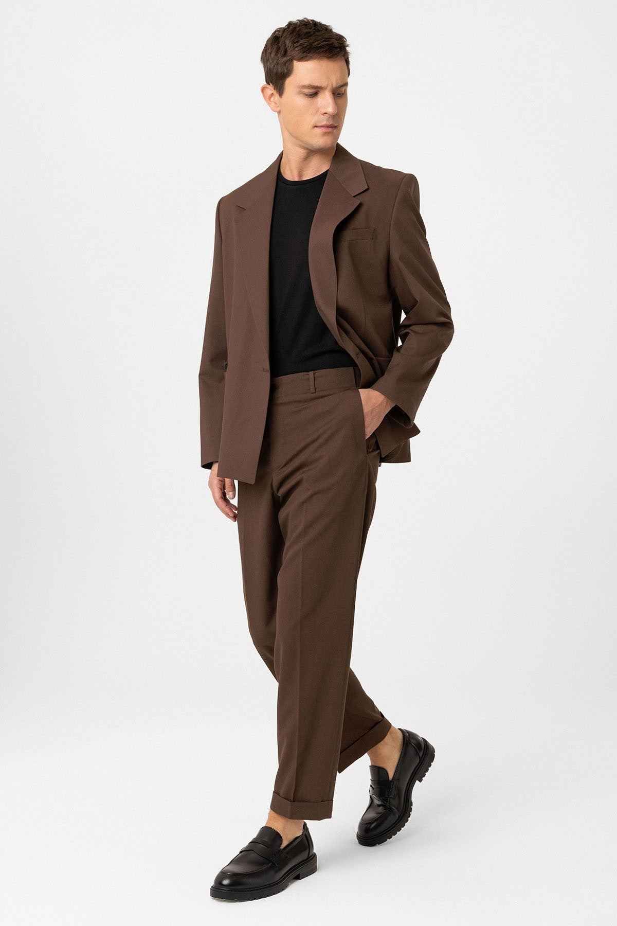 Antioch Relax Fit Kruvaze Kapama Erkek Teknik Blazer Ceket