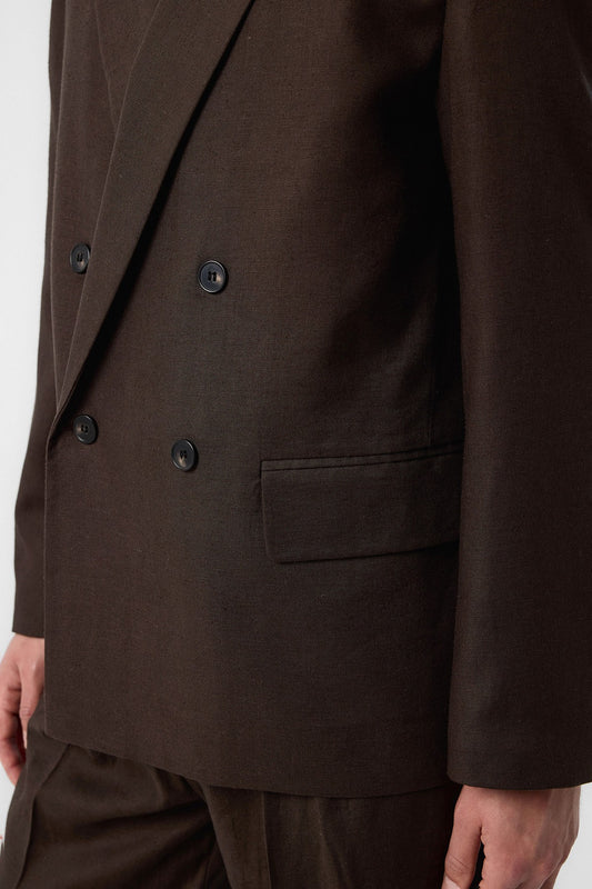 Relax Fit Keten Karışımlı Erkek Blazer Ceket