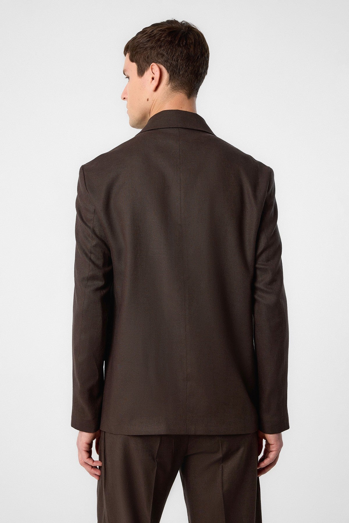 Antioch Siyah Relax Fit Keten Karışımlı Erkek Blazer Ceket