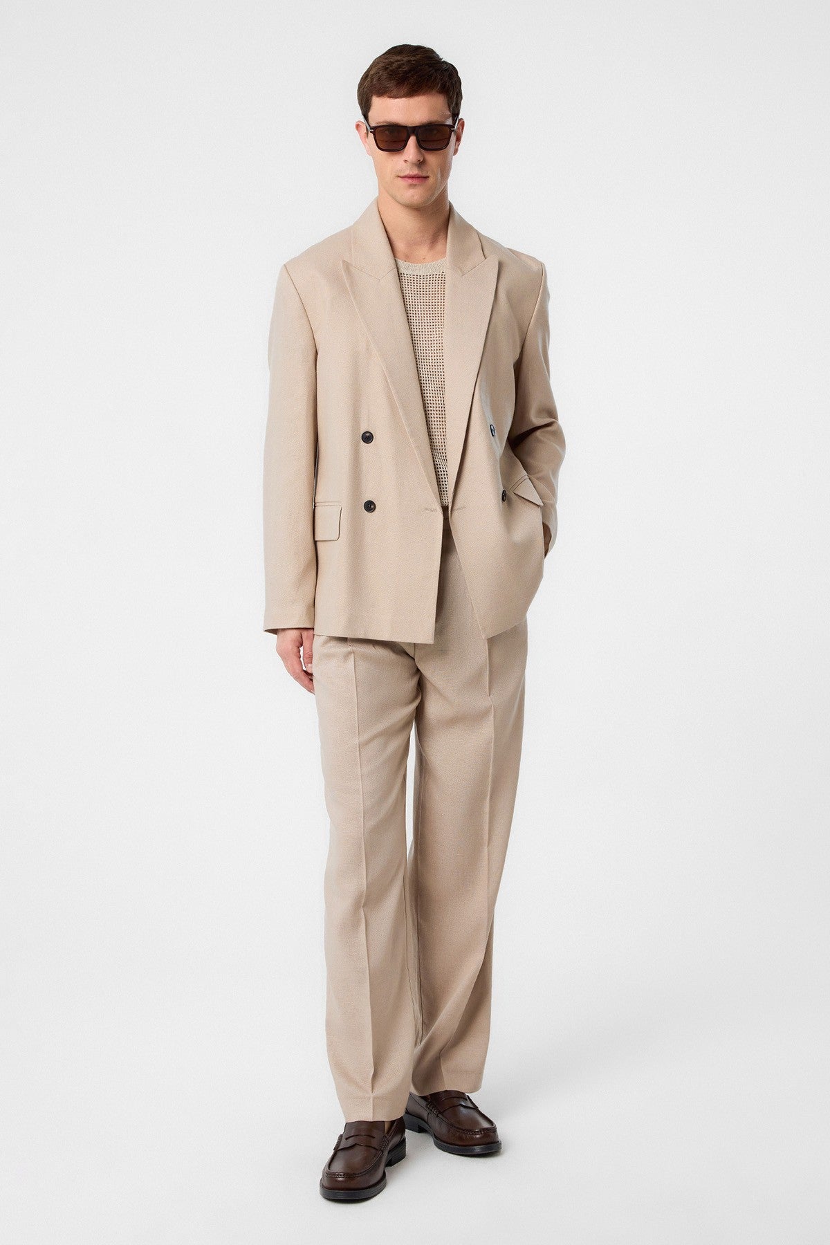 Antioch Relax Fit Keten Karışımlı Erkek Blazer Ceket