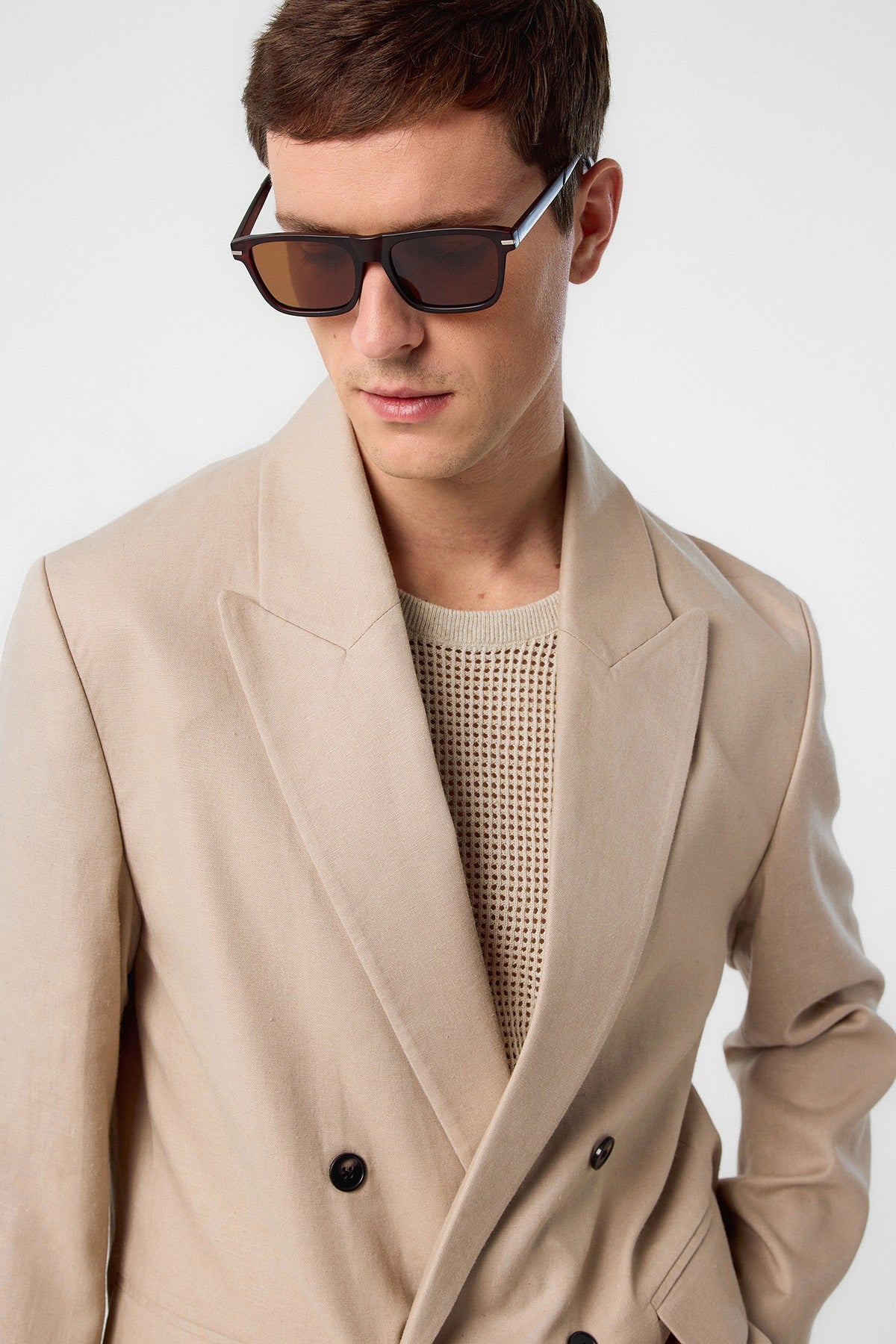 Antioch Relax Fit Keten Karışımlı Erkek Blazer Ceket
