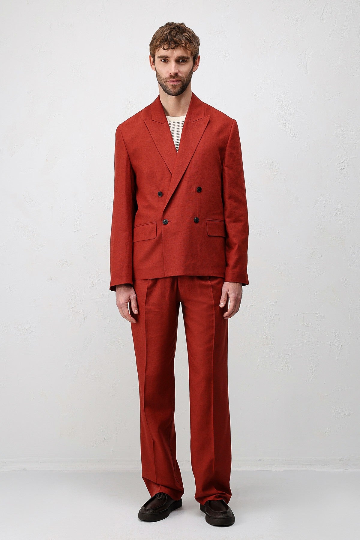 Antioch Relax Fit Keten Karışımlı Erkek Blazer Ceket