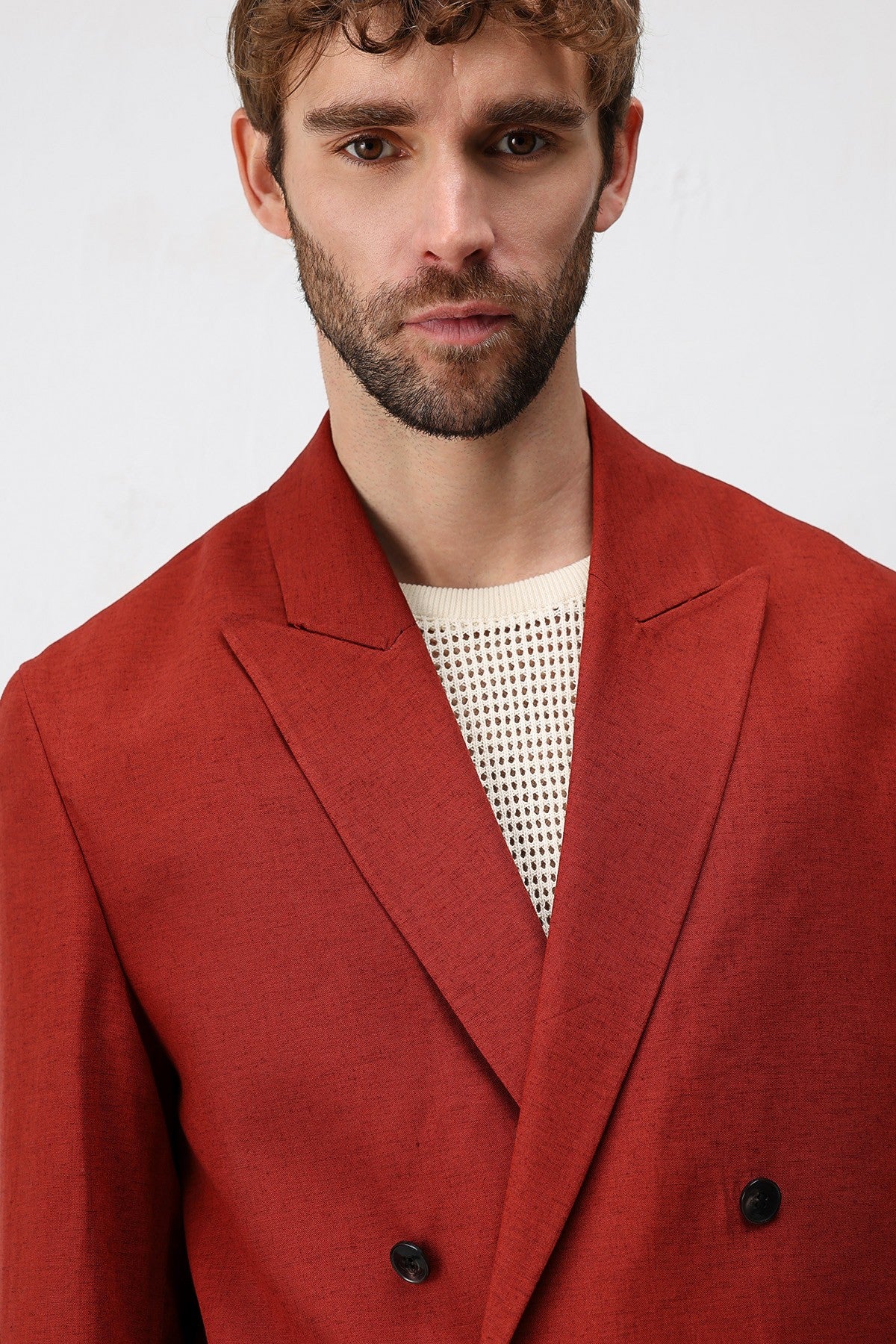 Antioch Relax Fit Keten Karışımlı Erkek Blazer Ceket