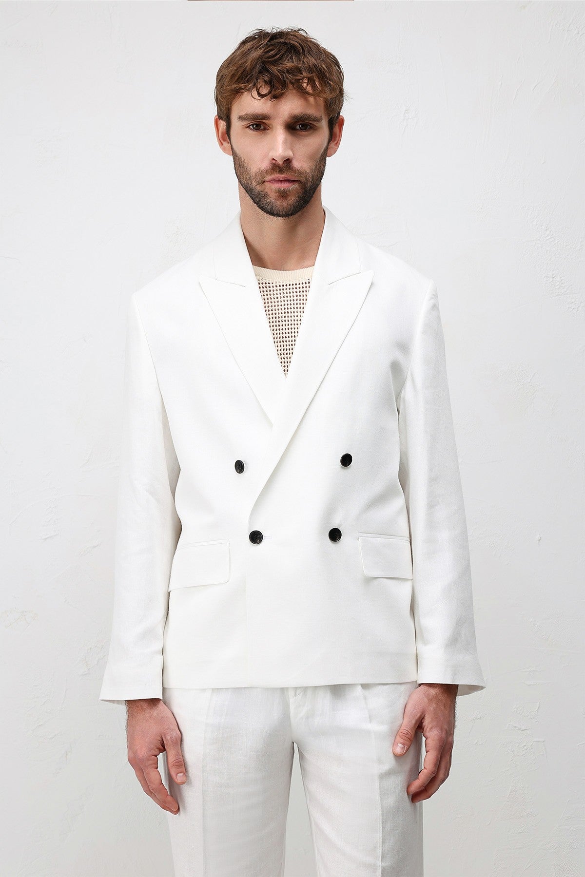 Antioch Relax Fit Keten Karışımlı Erkek Blazer Ceket