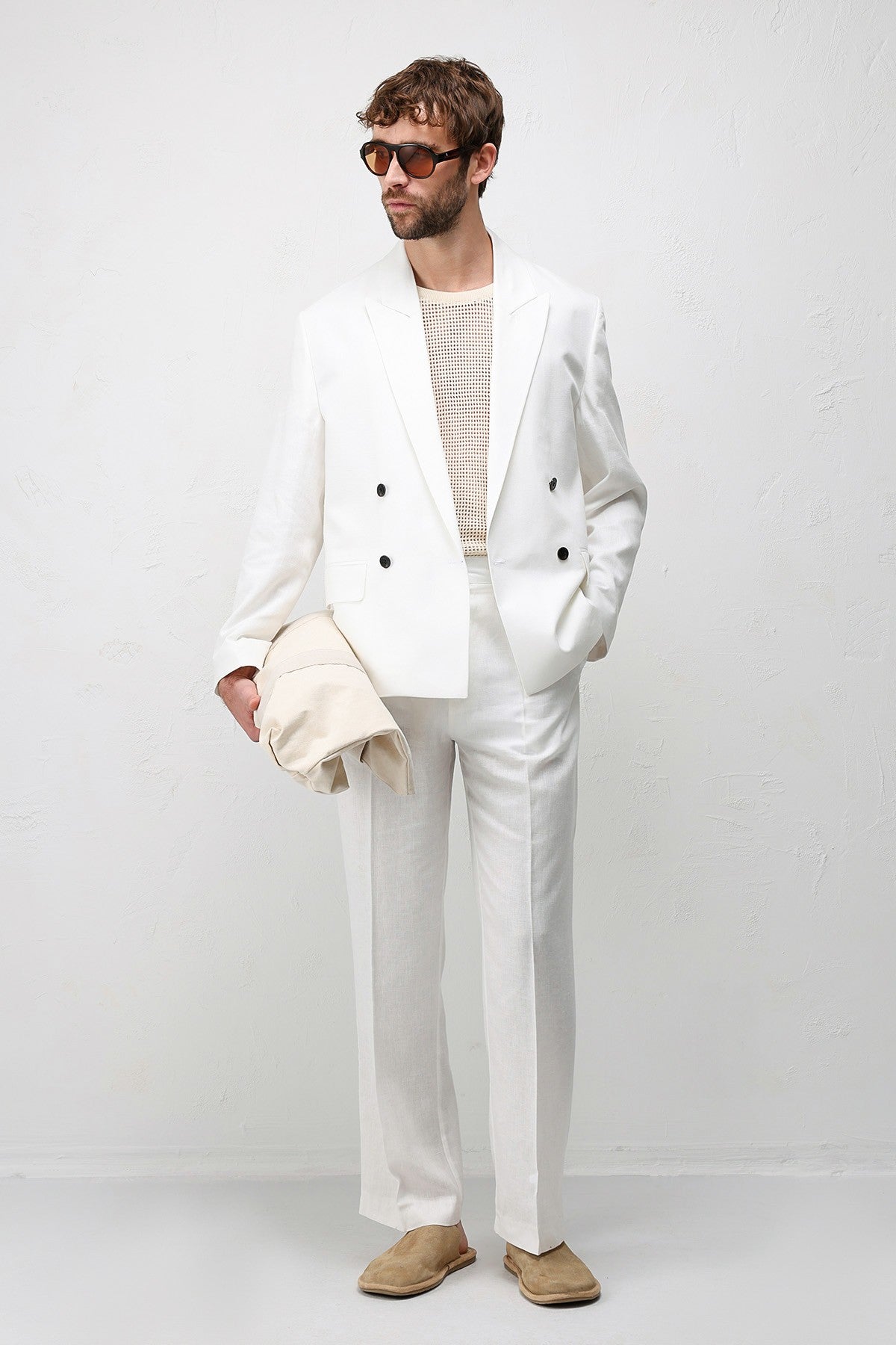 Antioch Relax Fit Keten Karışımlı Erkek Blazer Ceket