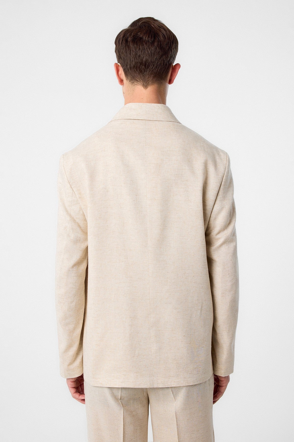 Antioch Siyah Relax Fit Keten Karışımlı Erkek Blazer Ceket