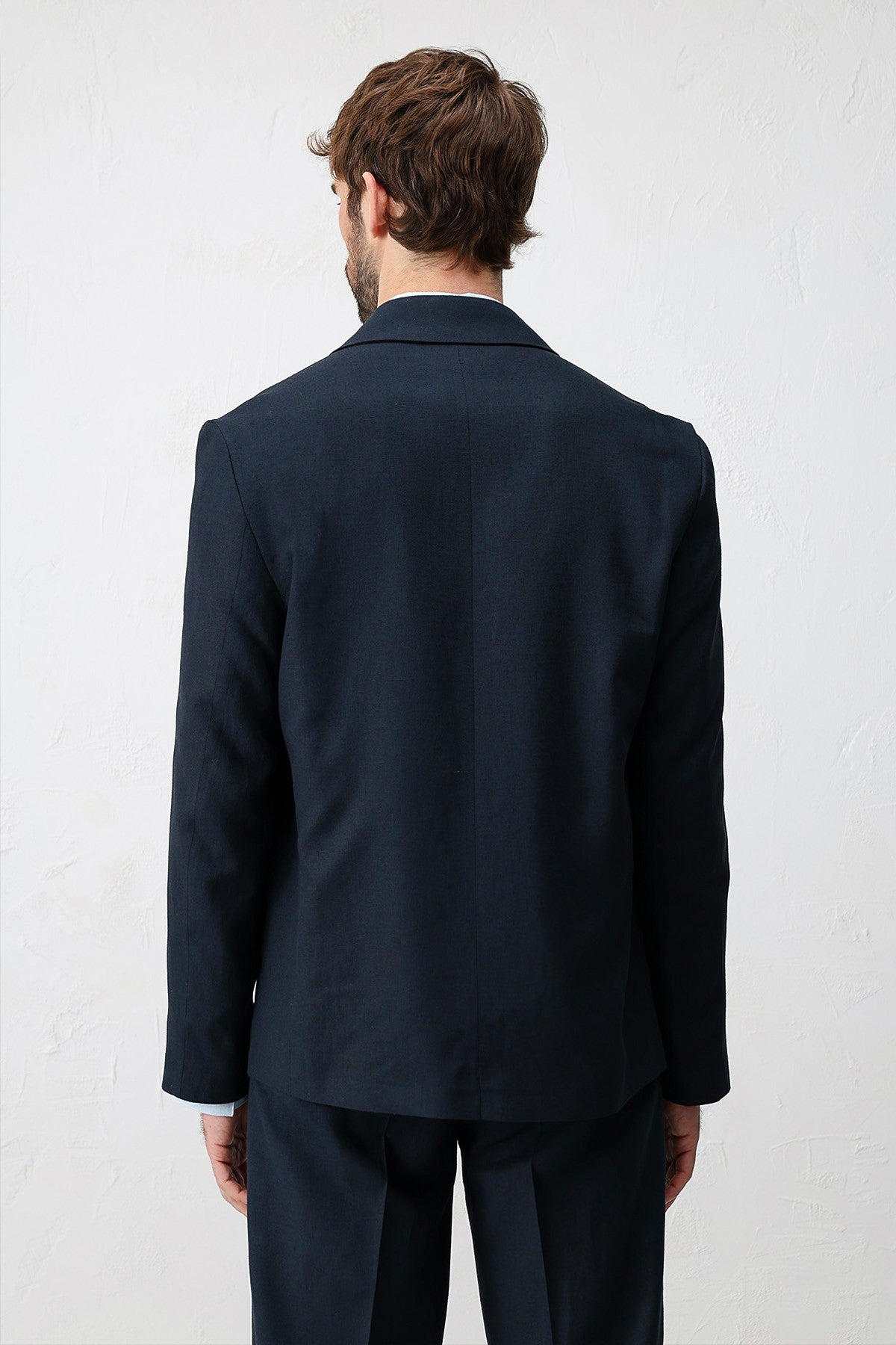 Antioch Siyah Relax Fit Keten Karışımlı Erkek Blazer Ceket