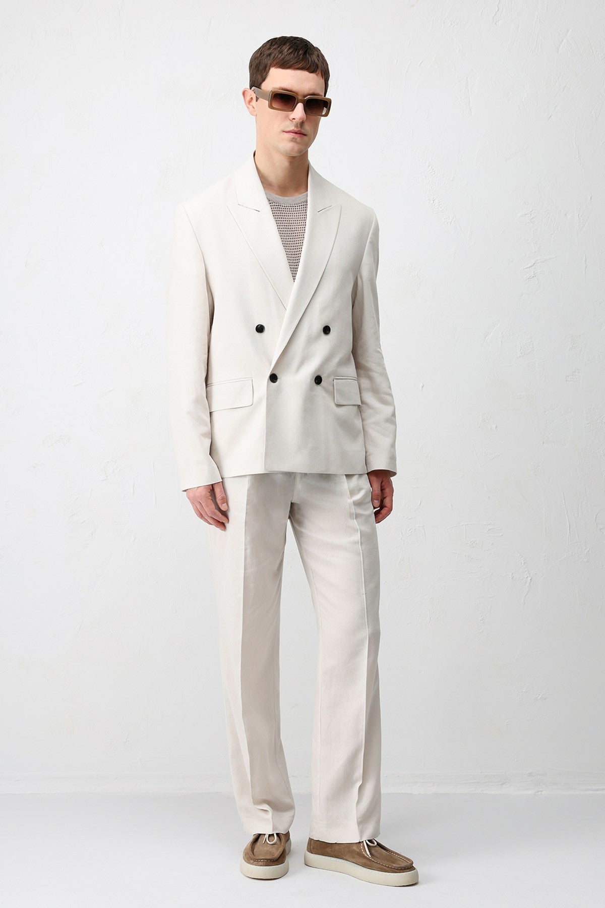 Antioch Relax Fit Keten Karışımlı Erkek Blazer Ceket