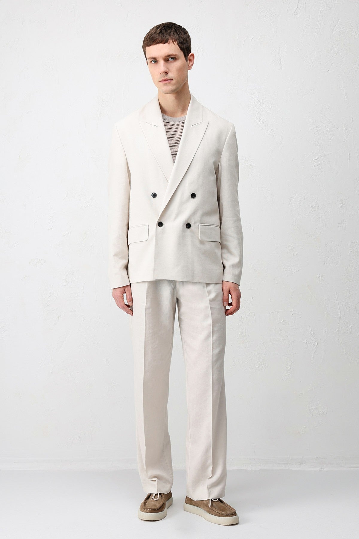 Antioch Relax Fit Keten Karışımlı Erkek Blazer Ceket