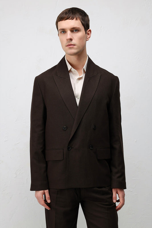 Antioch Relax Fit Keten Karışımlı Erkek Blazer Ceket