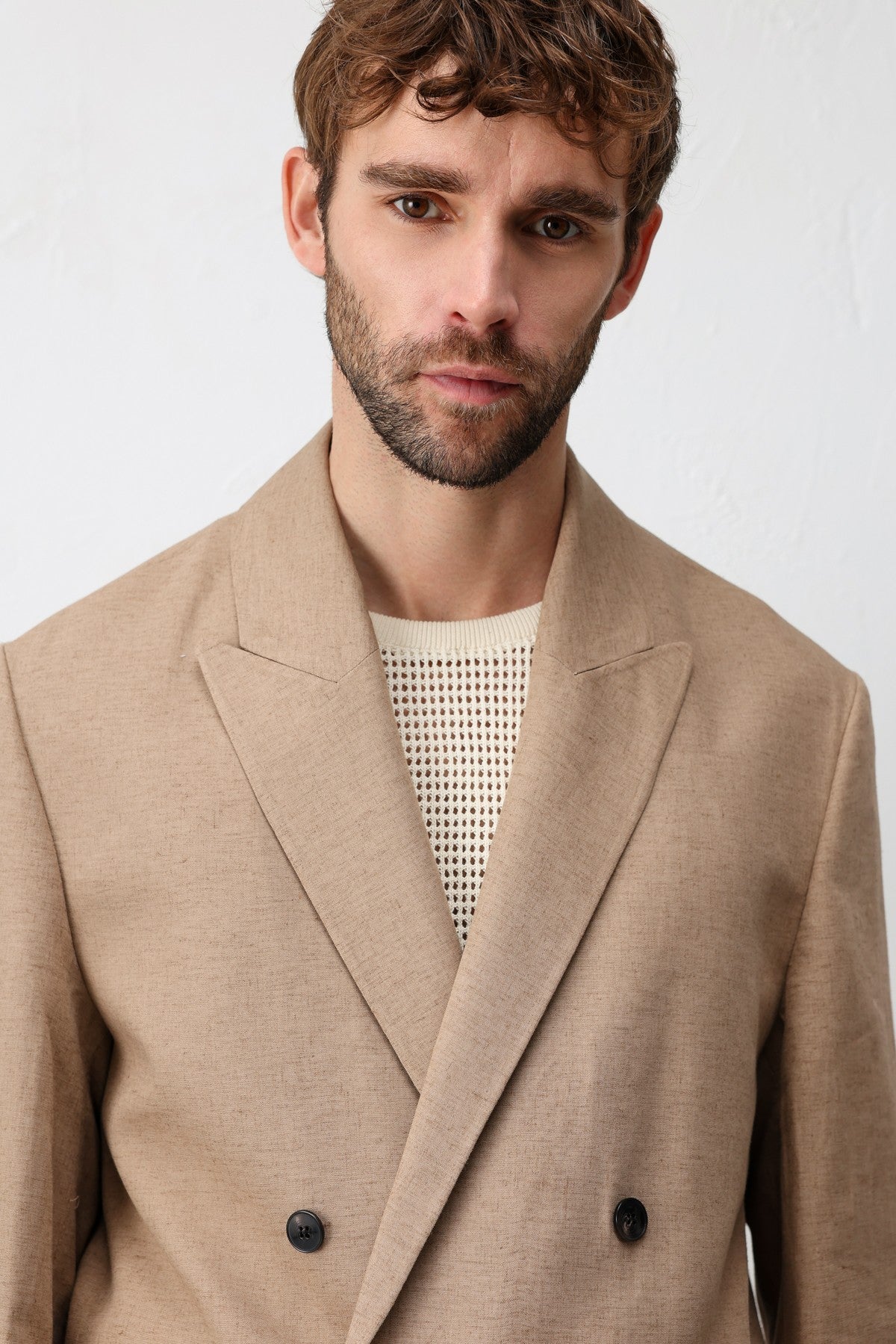 Antioch Relax Fit Keten Karışımlı Erkek Blazer Ceket