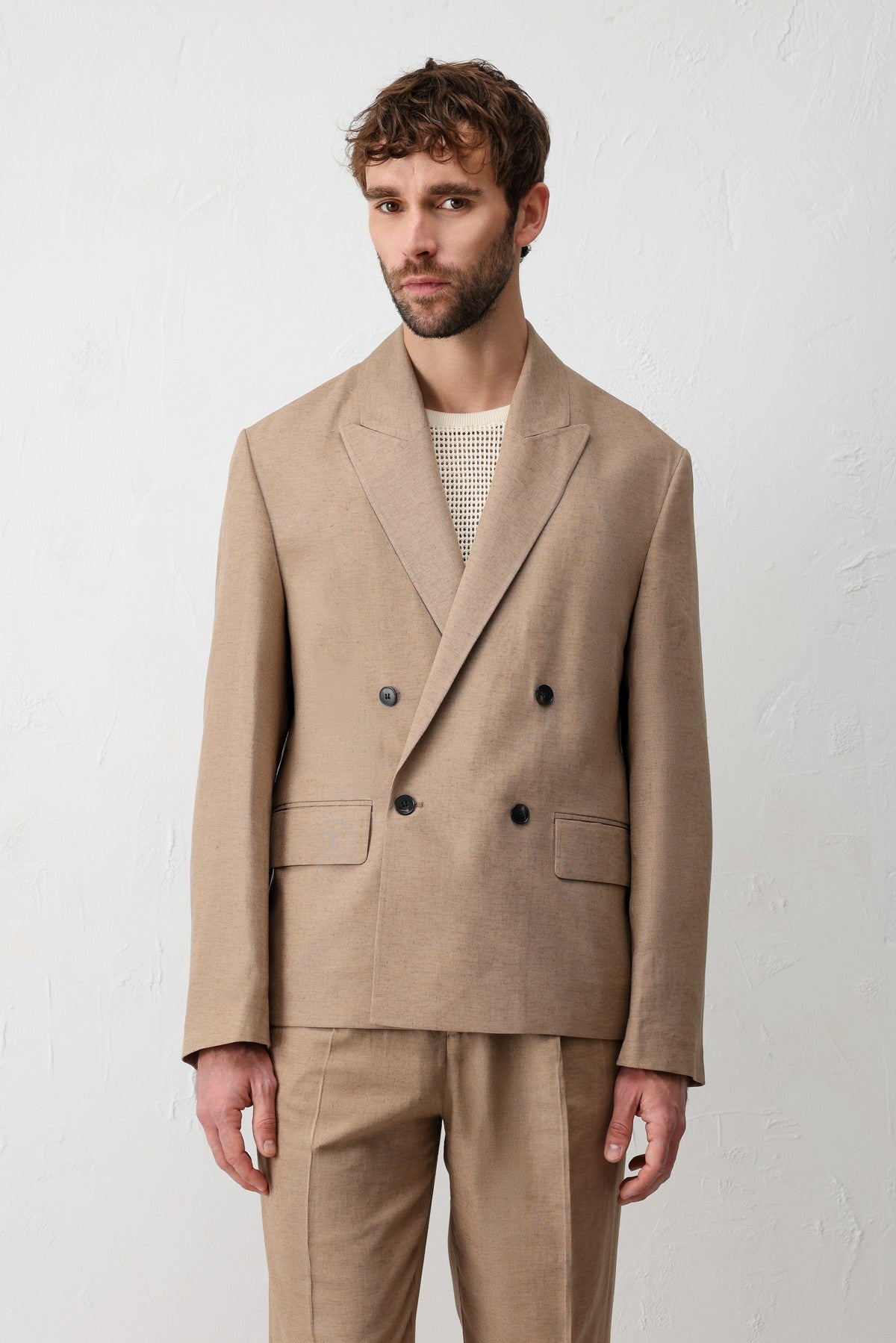 Antioch Relax Fit Keten Karışımlı Erkek Blazer Ceket