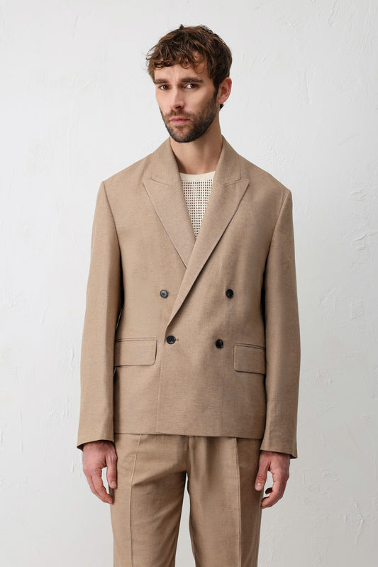Antioch Relax Fit Keten Karışımlı Erkek Blazer Ceket