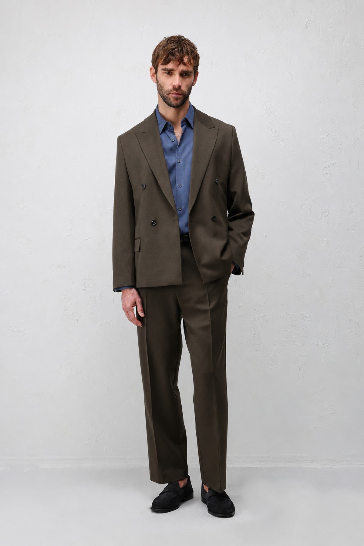Relax Fit Kruvaze Erkek Blazer Ceket