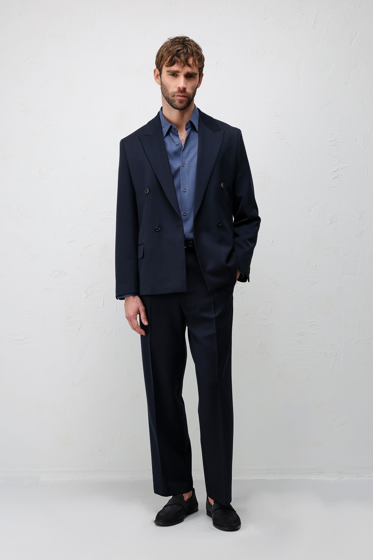 Relax Fit Kruvaze Erkek Blazer Ceket