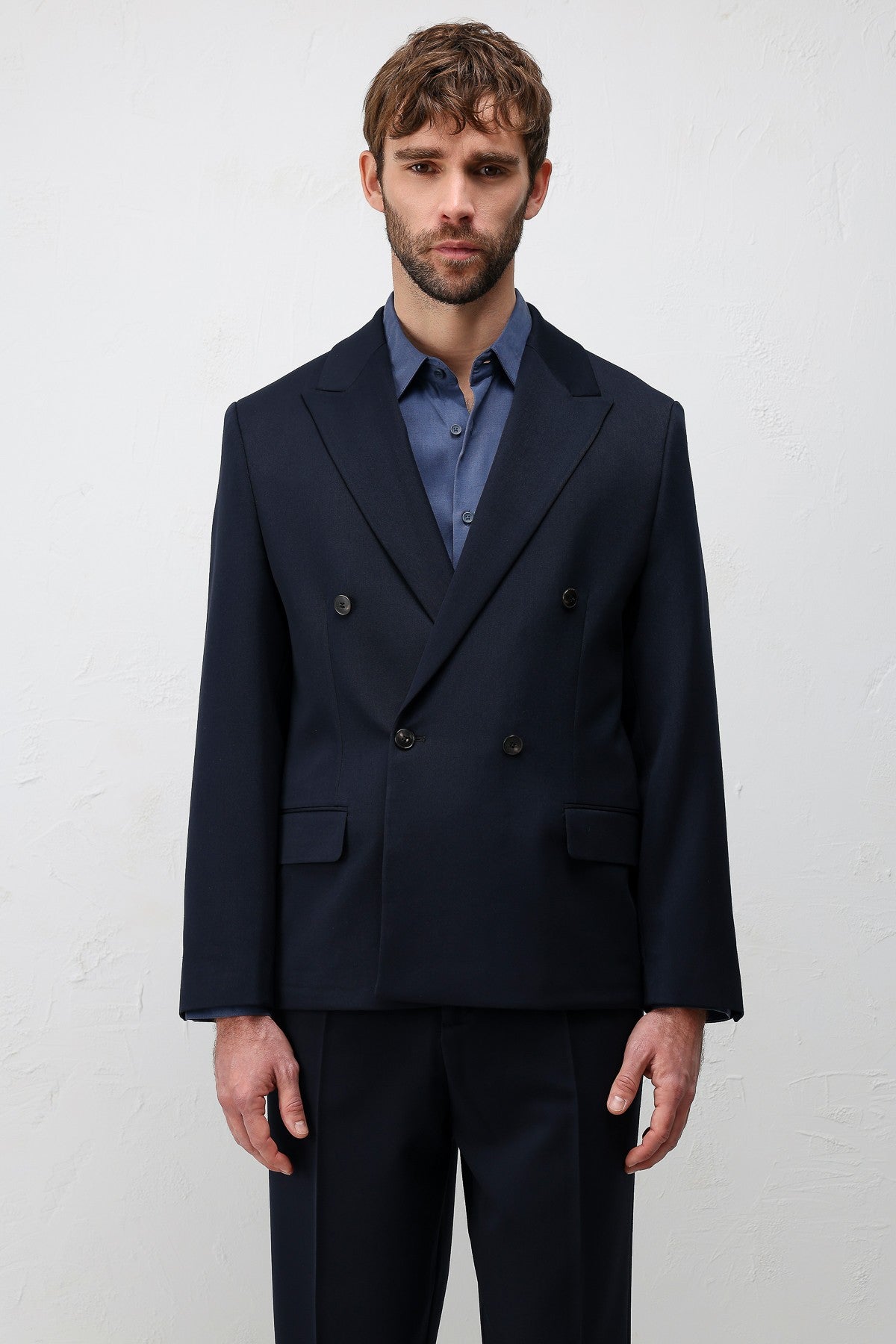 Relax Fit Kruvaze Erkek Blazer Ceket