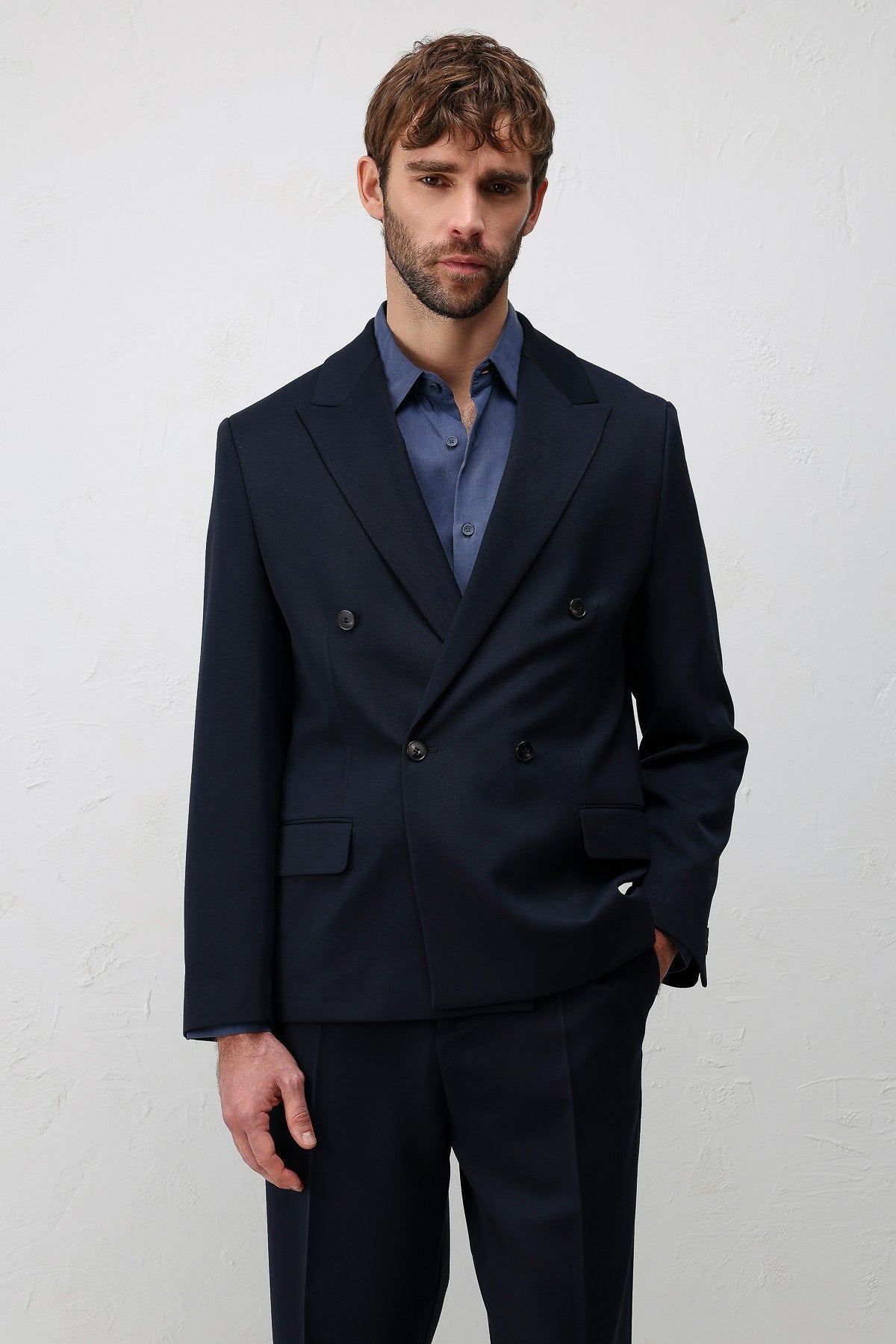 Relax Fit Kruvaze Erkek Blazer Ceket