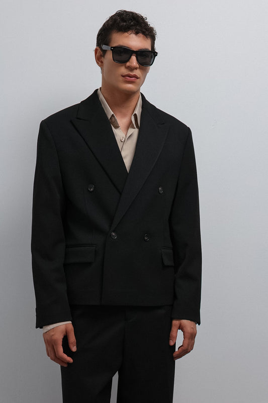 Antioch Kruvaze Relax Crop Fit Blazer Ceket