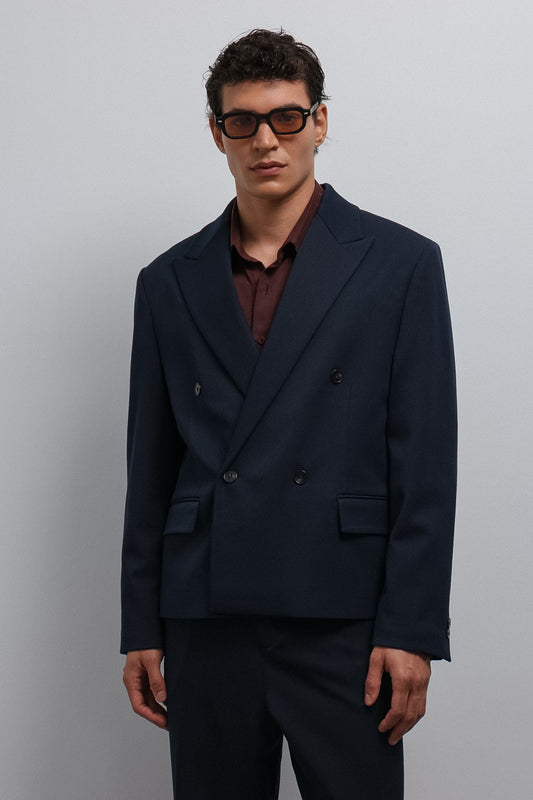 Antioch Kruvaze Relax Crop Fit Blazer Ceket