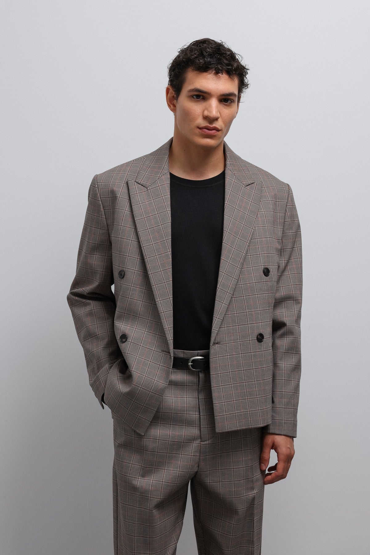 Antioch Ekoseli Kruvaze Erkek Blazer Ceket