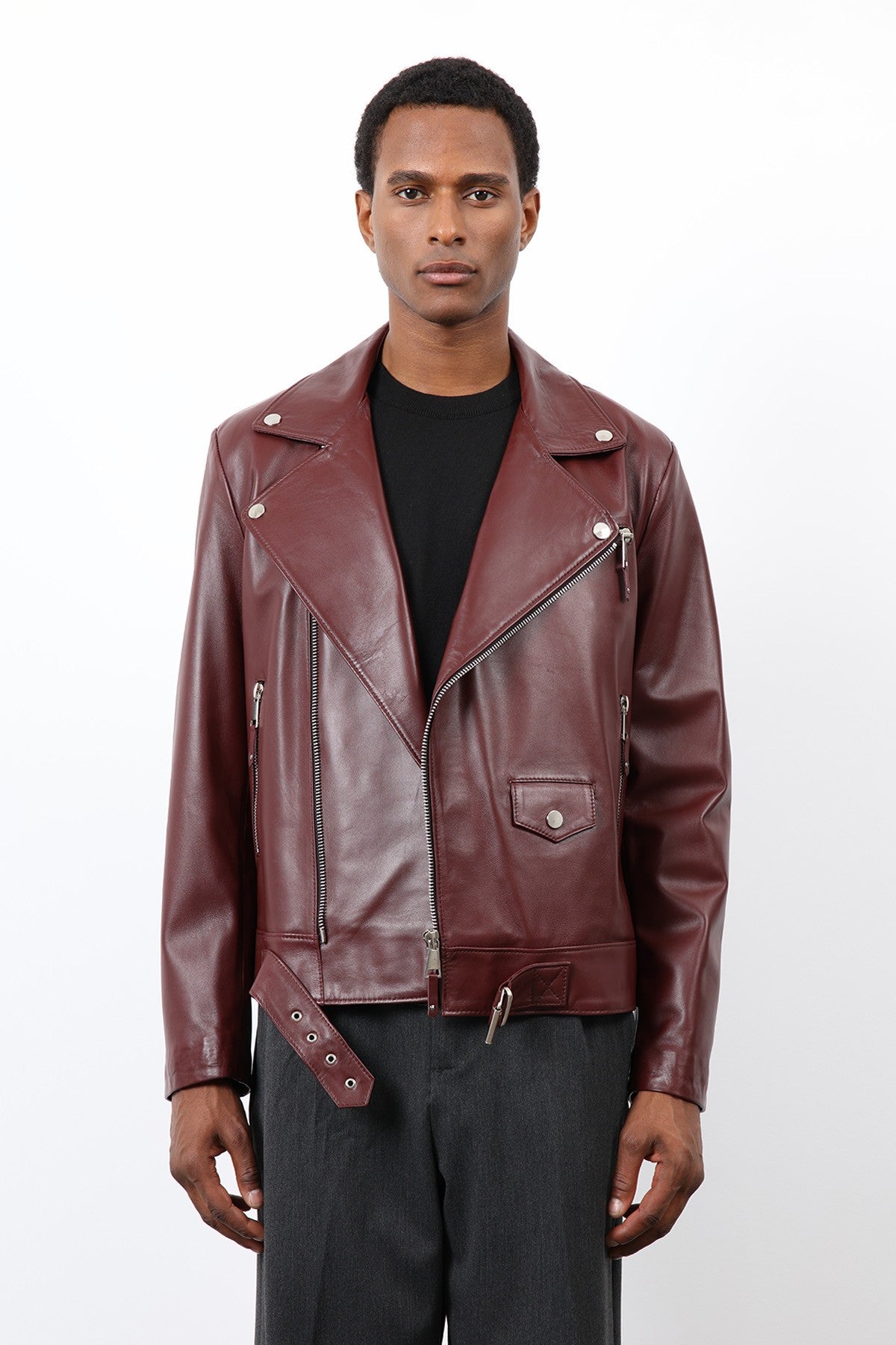 Antioch 100% Deri Biker Ceket