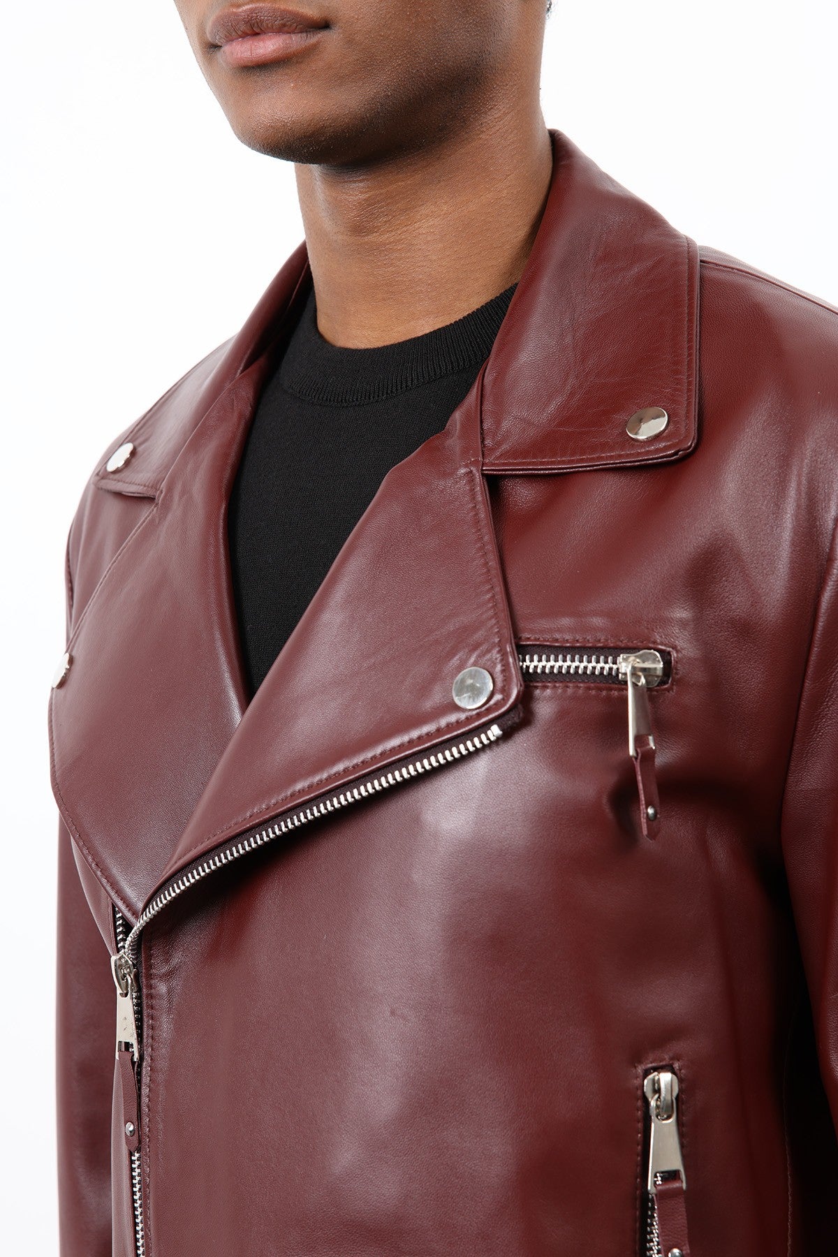 Antioch 100% Deri Biker Ceket
