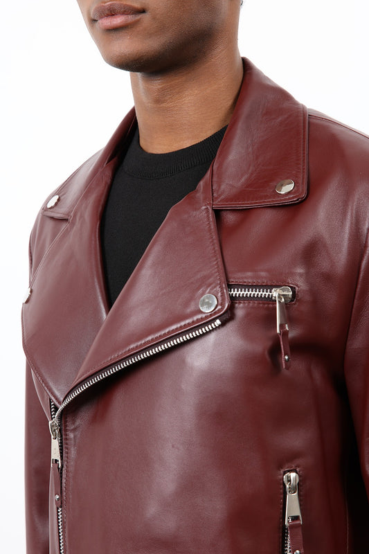 Antioch 100% Deri Biker Ceket