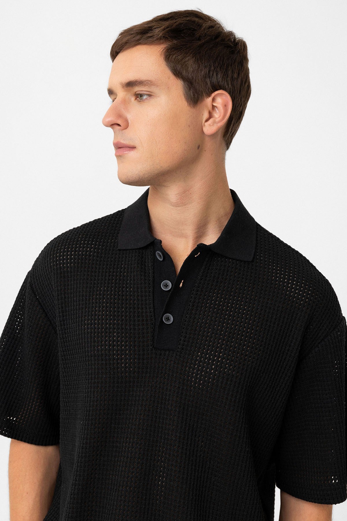 Antioch Polo Yaka Dokulu Relaxed Erkek T-Shirt