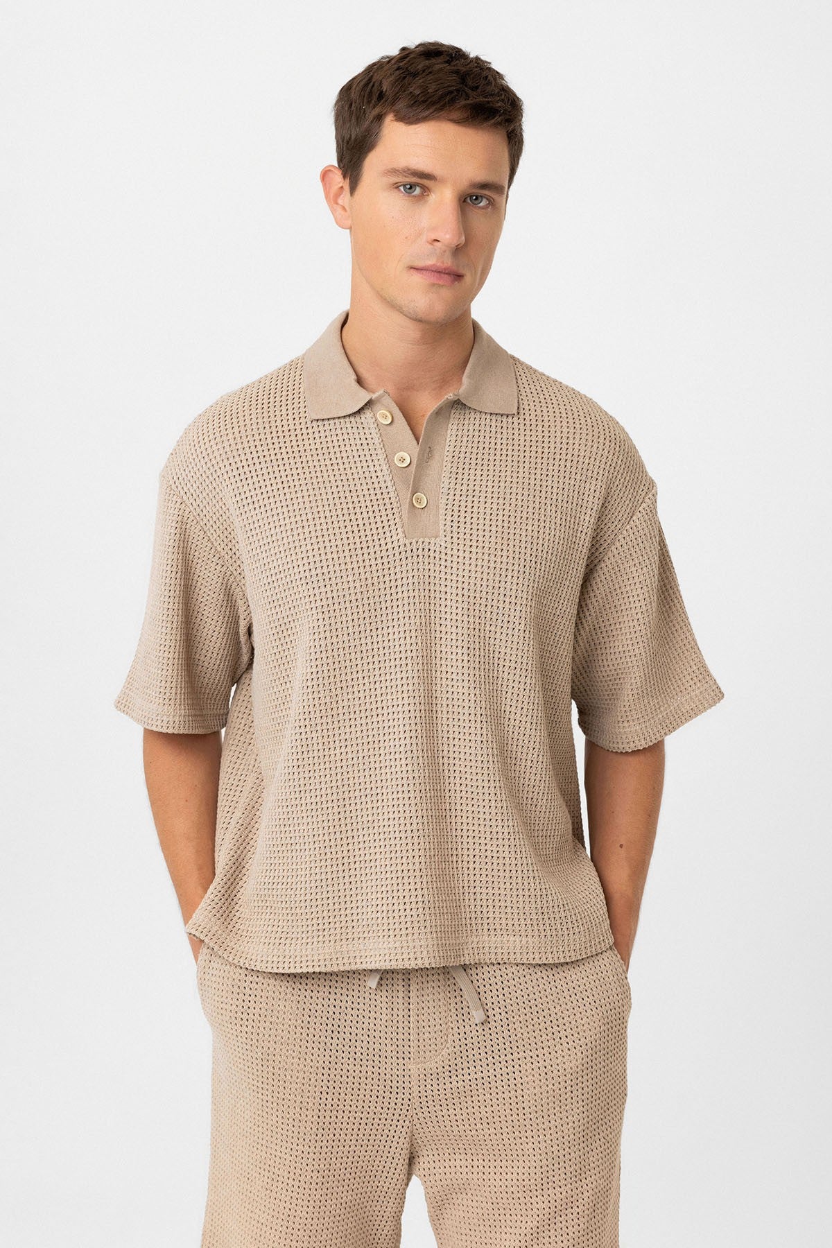 Antioch Polo Yaka Dokulu Relaxed Erkek T-Shirt