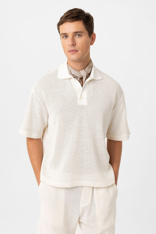 Antioch Polo Yaka Dokulu Relaxed Erkek T-Shirt