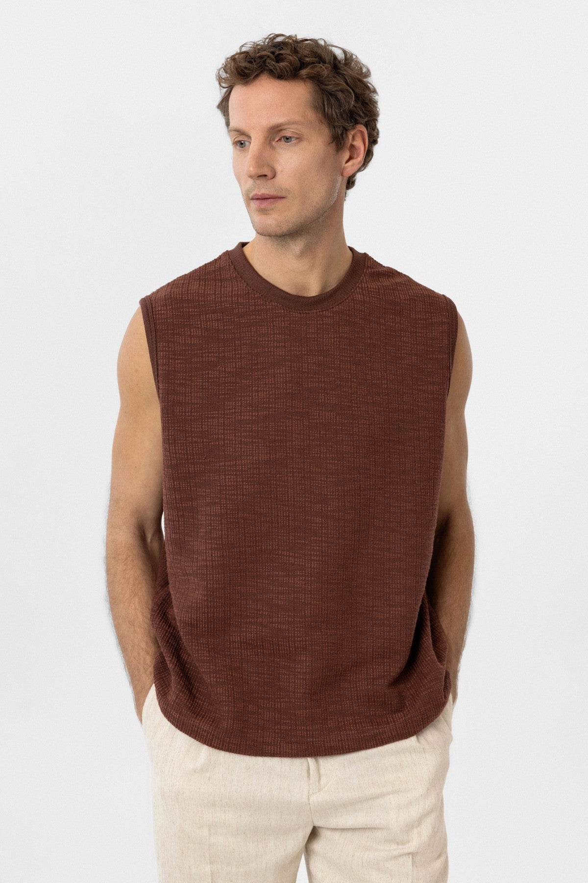 Antioch Regular Fit Dokulu Erkek Kolsuz T-Shirt