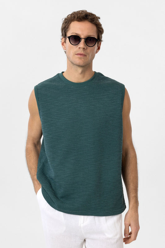 Antioch Regular Fit Dokulu Erkek Kolsuz T-Shirt