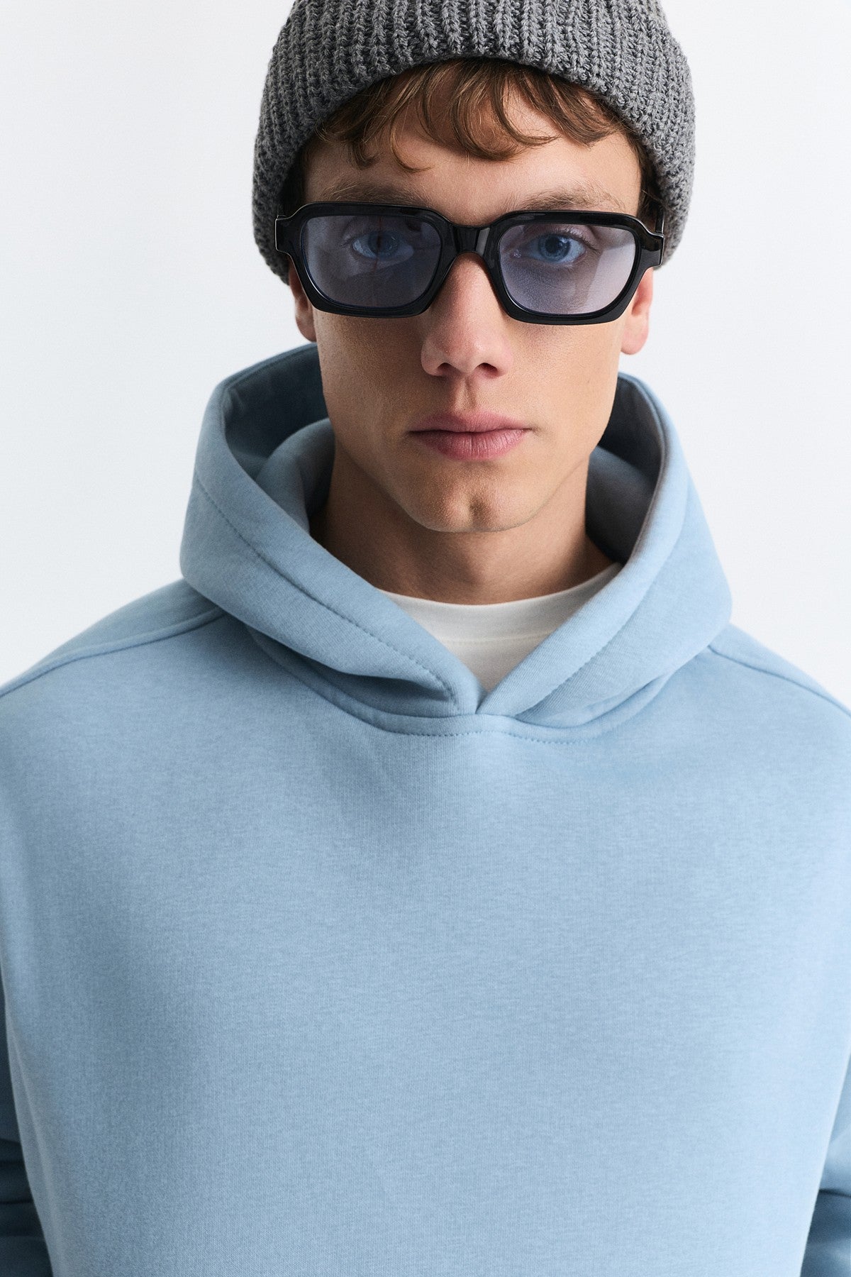 Boxy Fit Basic Kapüşonlu Sweatshirt