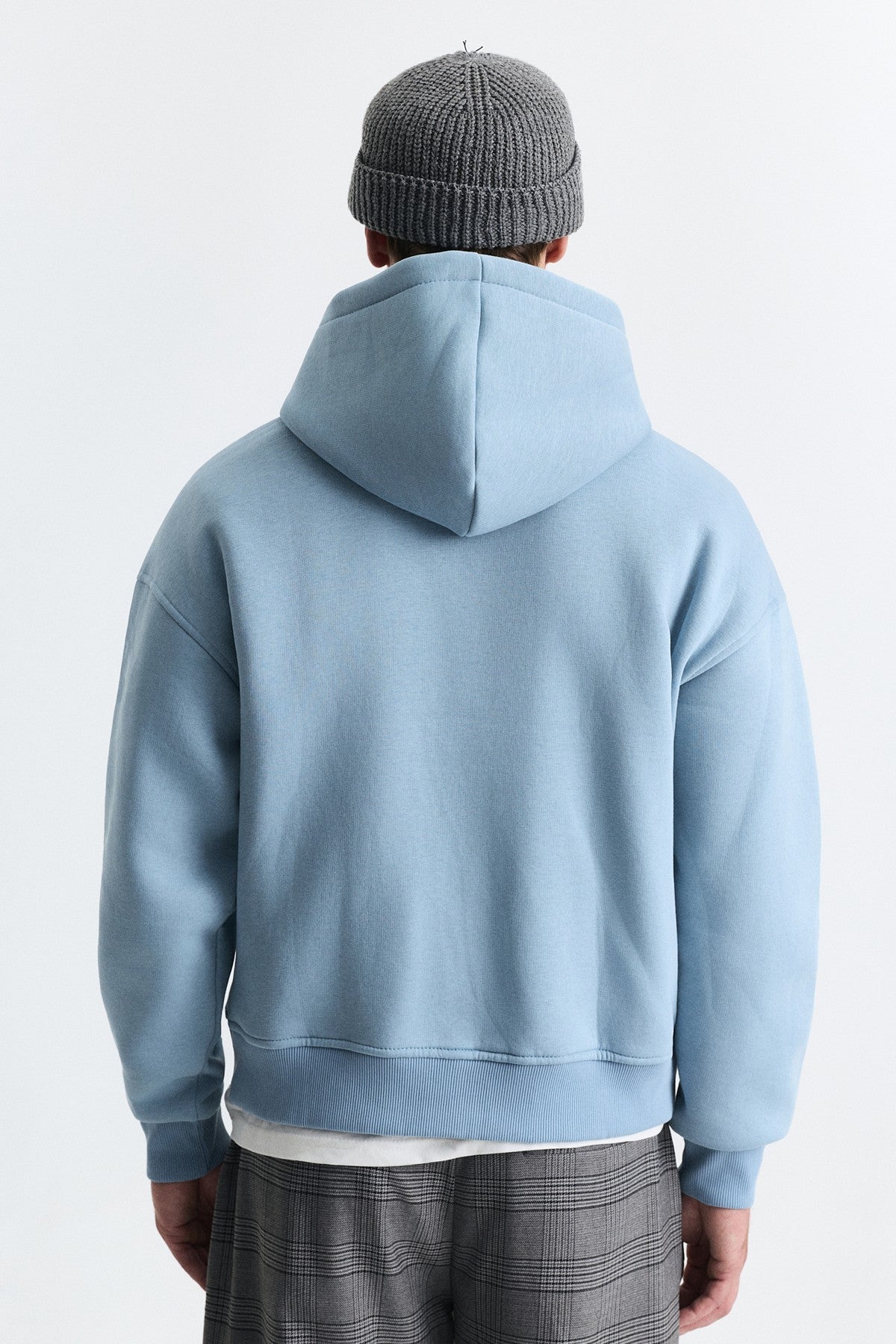 Boxy Fit Basic Kapüşonlu Sweatshirt