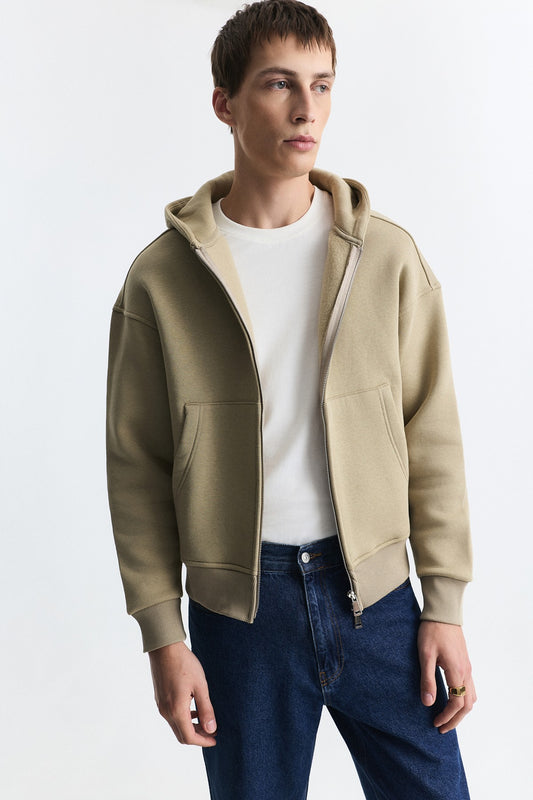 Fermuarlı Kapüşonlu Sweatshirt