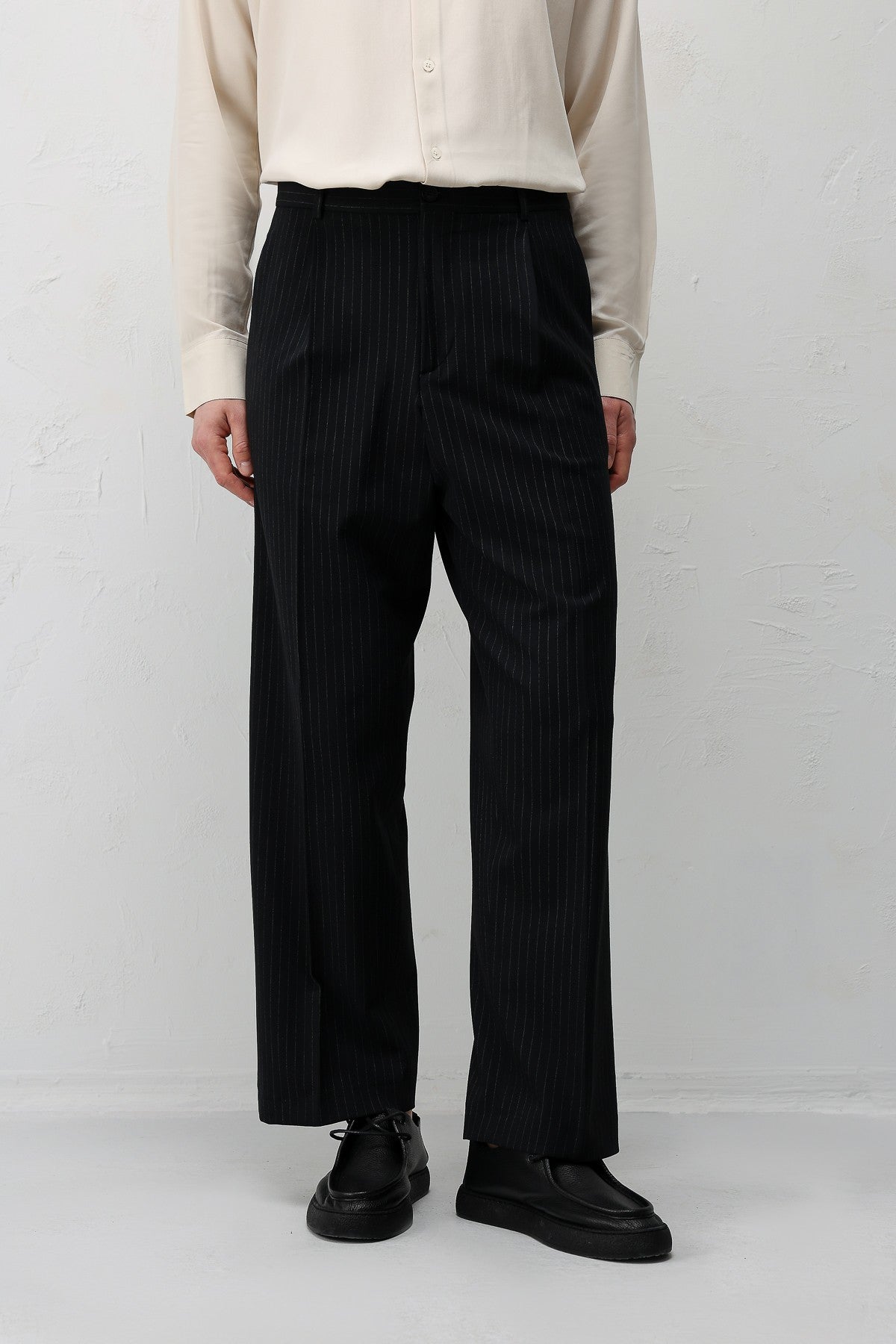 Relaxed Fit Çizgili Erkek Takım Elbise