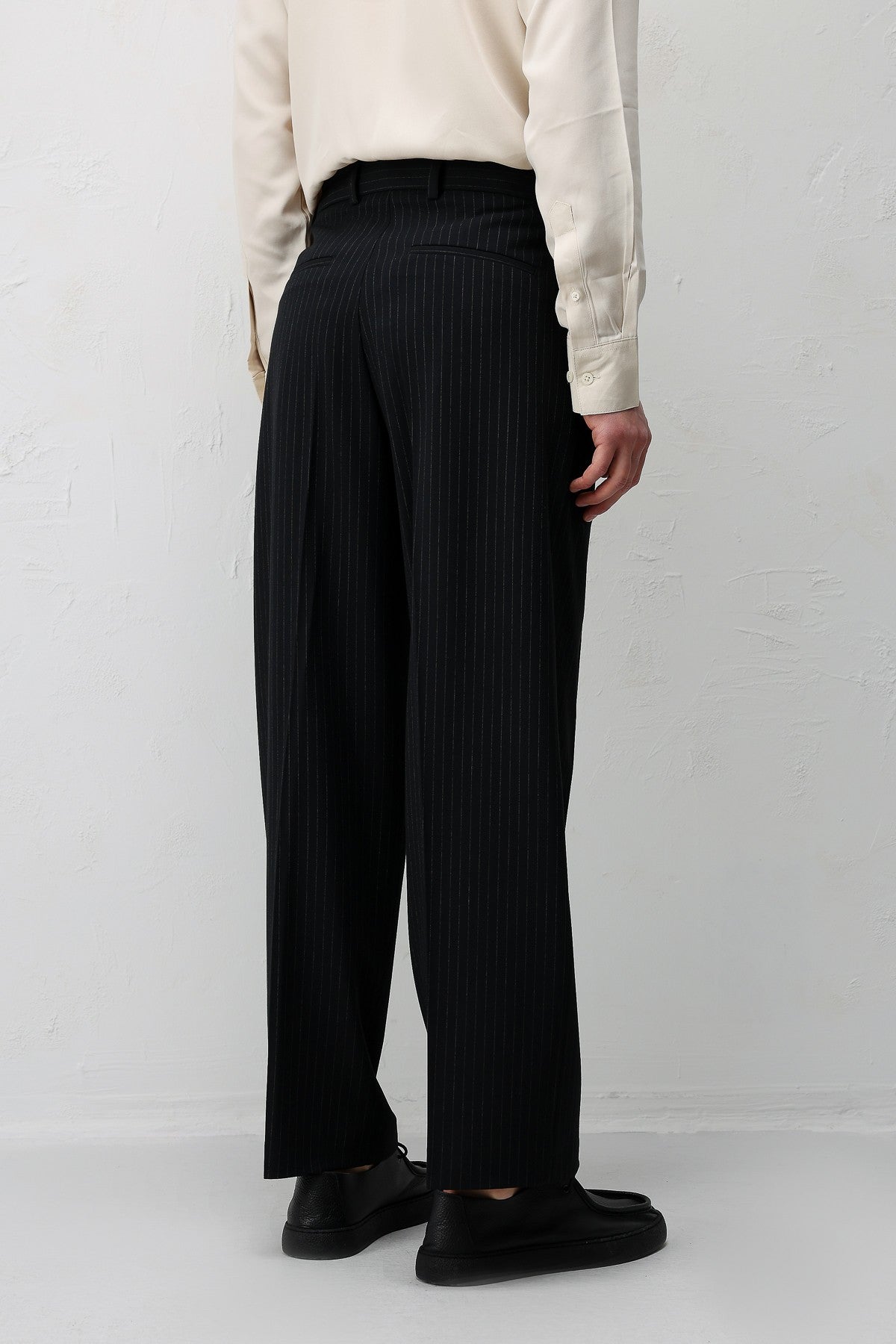 Relaxed Fit Çizgili Erkek Takım Elbise