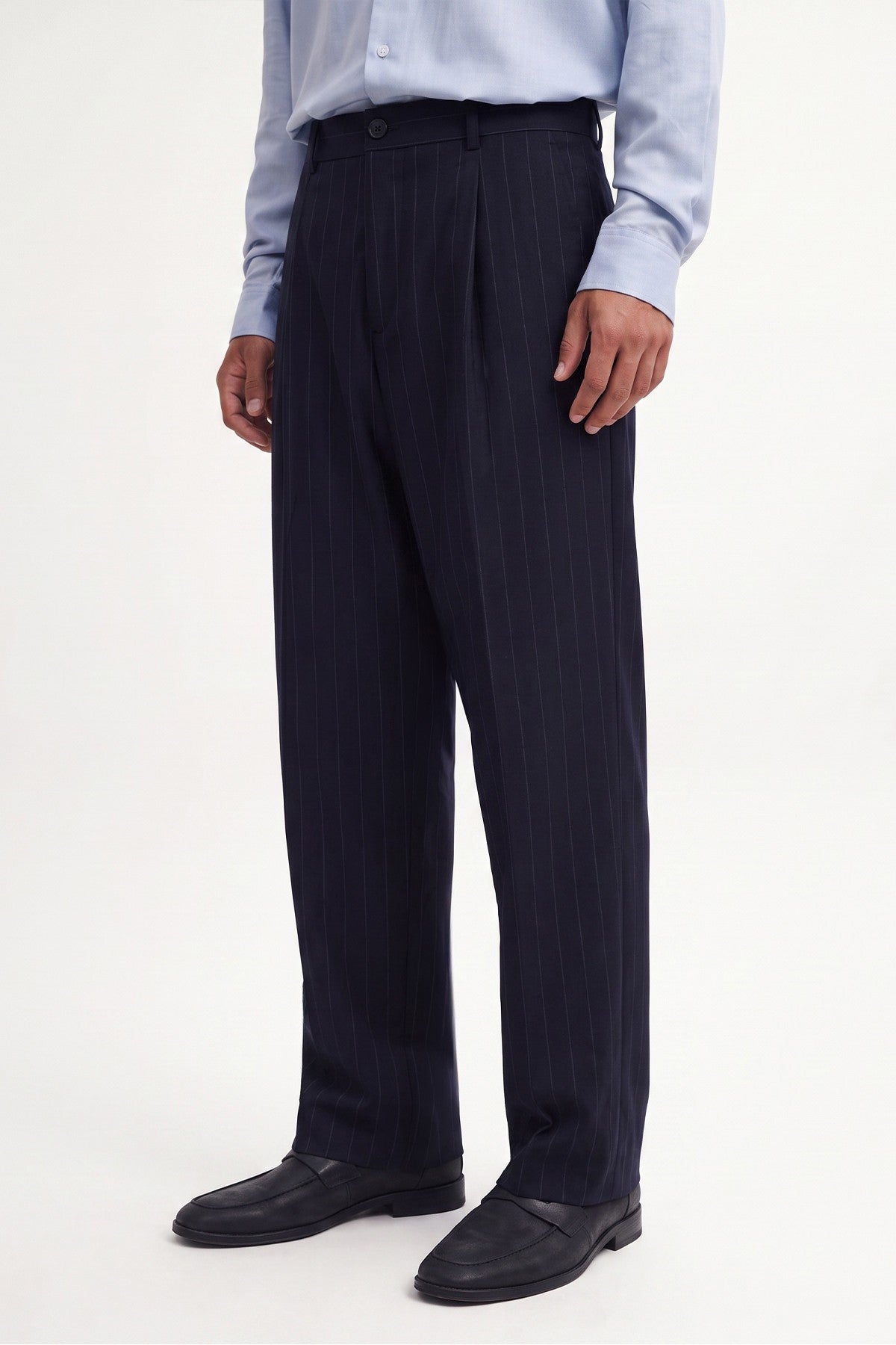 Relaxed Fit Çizgili Erkek Takım Elbise