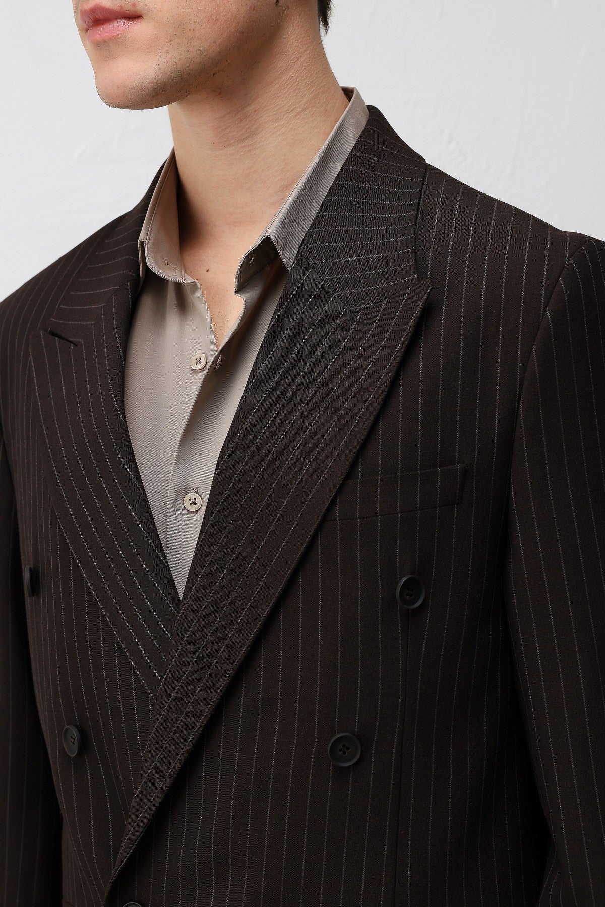 Relaxed Fit Çizgili Erkek Takım Elbise