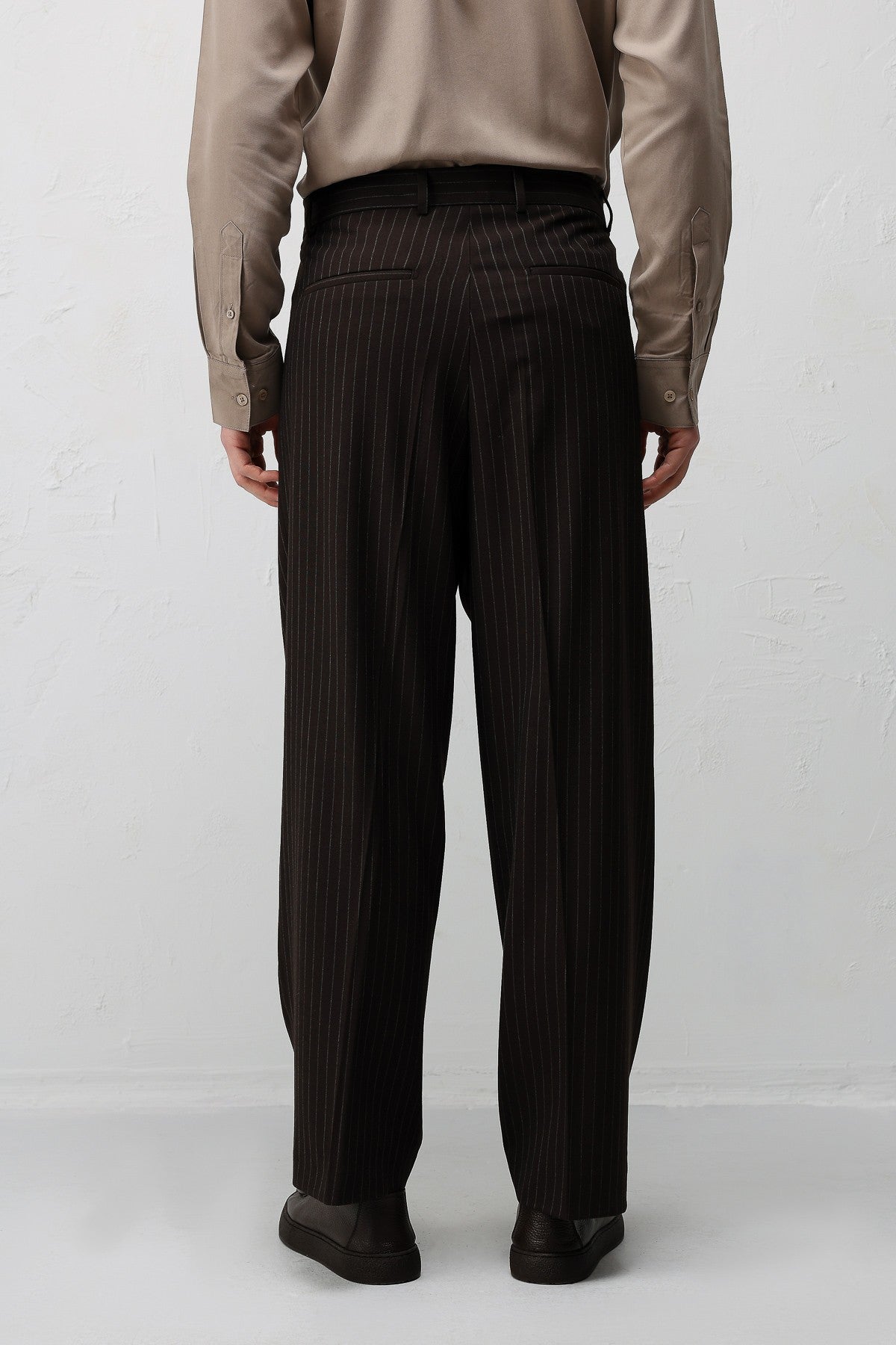 Relaxed Fit Çizgili Erkek Takım Elbise